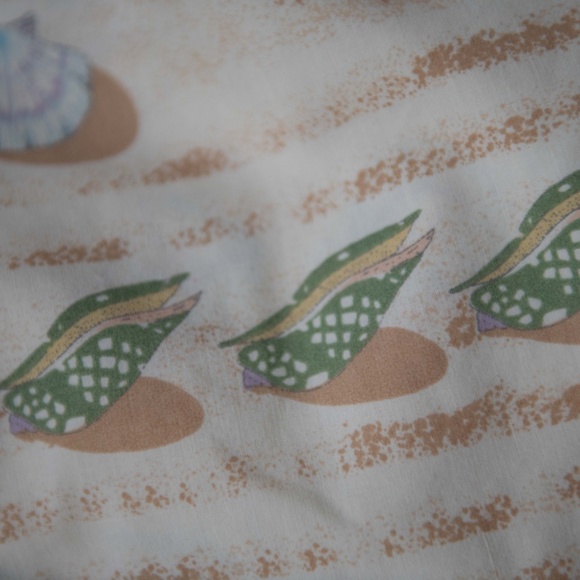 Vintage 1982 J. P. Stevens Coastal Sea Shell Full Fitted & Flat Sheet Set - Picture 6 of 9